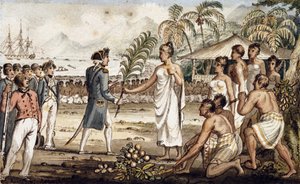 Oatehite, illustration de "Les Voyages du Capitaine Cook"