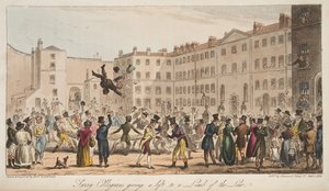 Les Collégiens du Surrey donnant un coup de main à un Membre de la Loi, de The English Spy - Isaac Robert Cruikshank