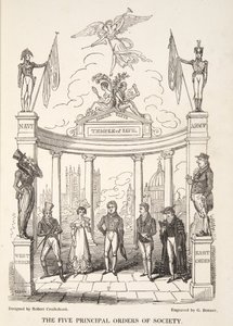 Les cinq principaux ordres de la société, de The English Spy, pub. 1824 - Isaac Robert Cruikshank
