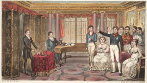 Le roi à la maison, ou Mathews à Carlton House, de The English Spy, par Charles Westmacott, publié 1824