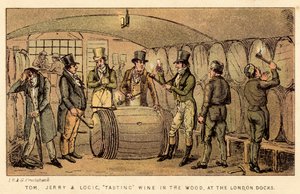 Tom, Jerry et Logic, dégustant du vin en fût, aux quais de Londres