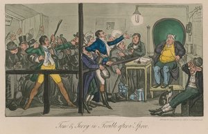 Tom et Jerry en difficulté après une fête - Isaac, Robert and George Cruikshank