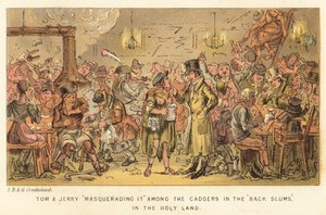 Tom et Jerry se déguisant parmi les mendiants dans les Taudis Arrière, en Terre Sainte - Isaac, Robert and George Cruikshank