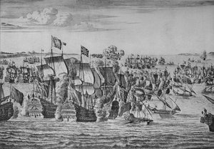 La bataille de Malaga, vers 1704 - Isaac Sailmaker