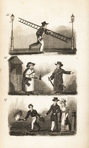 Le réverbère, le veilleur de nuit et le porteur de torche