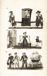 La Chaise à porteurs, la Laitière et les Marins et le Navire - Isaac Taylor