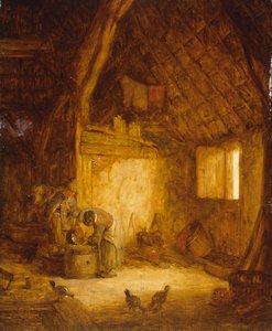 Paysans dans une grange - Isaack Jansz van (attr. to) Ostade