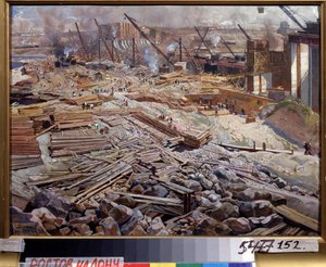 Vue générale de la station hydroélectrique de Dniepr - Isaak Israilevich Brodsky
