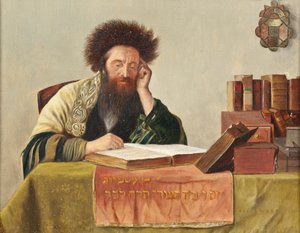 Un rabbin lisant le Talmud