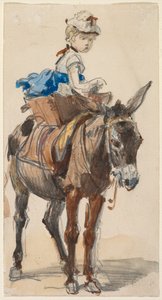 Fille sur un âne