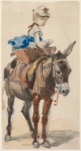 Fille sur un âne