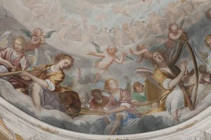 Anges, anges musiciens et putti, (détail)