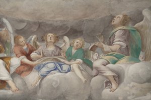 Anges, anges musiciens et putti, (détail)