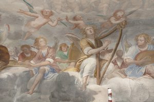 Anges, anges musiciens et putti, (détail)