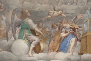 Anges, anges musiciens et putti, (détail)