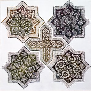 Cinq carreaux, Kashan, Iran - Islamic School