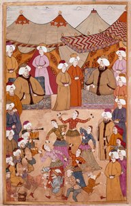 Art islamique : « Danse pour le plaisir du sultan Ahmet III » Gouache sur papier Levni du « Surnama » (surnom i) Vehbi) Début du 18e siècle, Musée du Palais de Topkapi, Istanbul