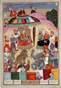 Art islamique : « Sohrab devant la tente du roi » Miniature persane d