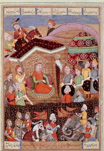 Art islamique : « Sohrab (Saharab) regarde la tente noire des chefs de l
