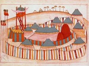 Camp militaire des Turcs Gouache sur papier de l