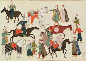 Ms 1671 Un marché aux chevaux, vers 1580 - Islamic School