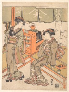 À la maison de thé Ise-ya - Isoda Koryusai