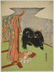 Chien noir - Isoda Koryusai