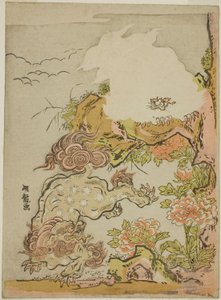 Lions chinois et pivoines