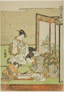 Coupe et couture (Tachinui), de la série "Collection des accomplissements à la mode (Furyu shogei zukushi)"