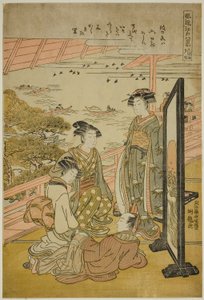Lueur du soir à Matsusaki (Matsusaki no sekisho), de la série "Huit vues à la mode d