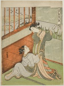 Oies descendant à Yoshiwara (Yoshiwara no rakugan), de la série "Huit vues des quartiers de plaisir d
