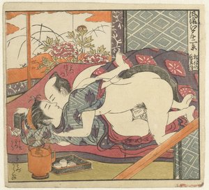 Couple amoureux avec service à thé