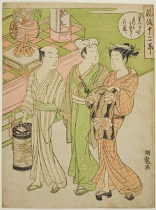 Le festival Bon au sixième mois, de la série "Douze mois à la mode (Furyu juni setsu)" - Isoda Koryusai