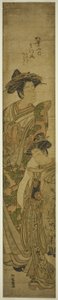 La courtisane Matsukaze du Matsubaya et son assistante - Isoda Koryusai