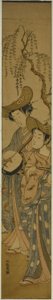 Deux musiciens itinérants sous un saule - Isoda Koryusai