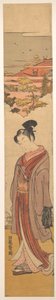 Jeune homme se promenant près de la mer - Isoda Koryusai