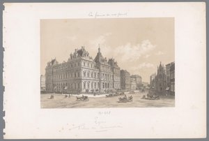 Vue du Palais de la Bourse à Lyon - Isodore Laurent Deroy