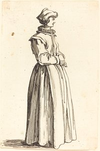 Jeune femme, de profil, face à droite