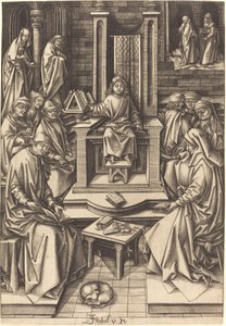 Le Christ parmi les docteurs, vers 1490-1500 - Israhel van Meckenem