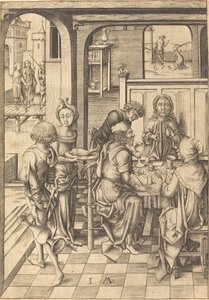 Le Christ à Emmaüs - Israhel van Meckenem