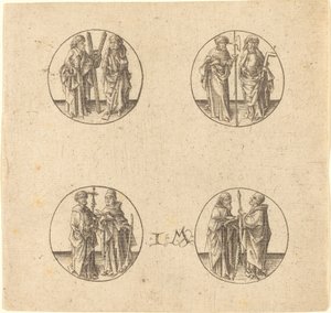 Huit apôtres dans quatre médaillons - Israhel van Meckenem