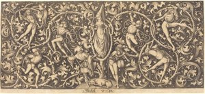 Ornement avec danseurs de Morris, vers 1490-1500