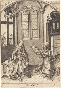 Saint Luc dessinant un portrait de la Vierge - Israhel van Meckenem