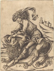 Samson et le lion - Israhel van Meckenem