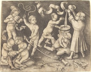 Sept enfants jouant, c. 1490