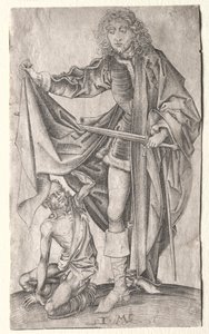 Saint Martin partageant son manteau avec un mendiant - Israhel van Meckenem