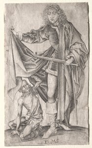 Saint Martin partageant son manteau avec un mendiant - Israhel van Meckenem