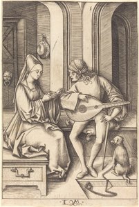 Le joueur de luth et le chanteur, c. 1495-1503 - Israhel van Meckenem