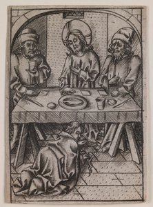 Marie-Madeleine lavant les pieds du Christ - Israhel van Meckenem the younger