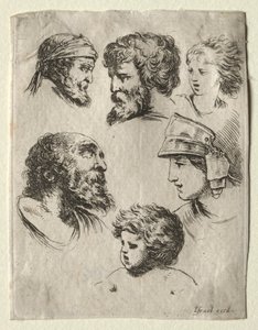 Book for Learning to Draw (Livre pour apprendre à dessiner): Six Portrait Heads - Israël Henriet